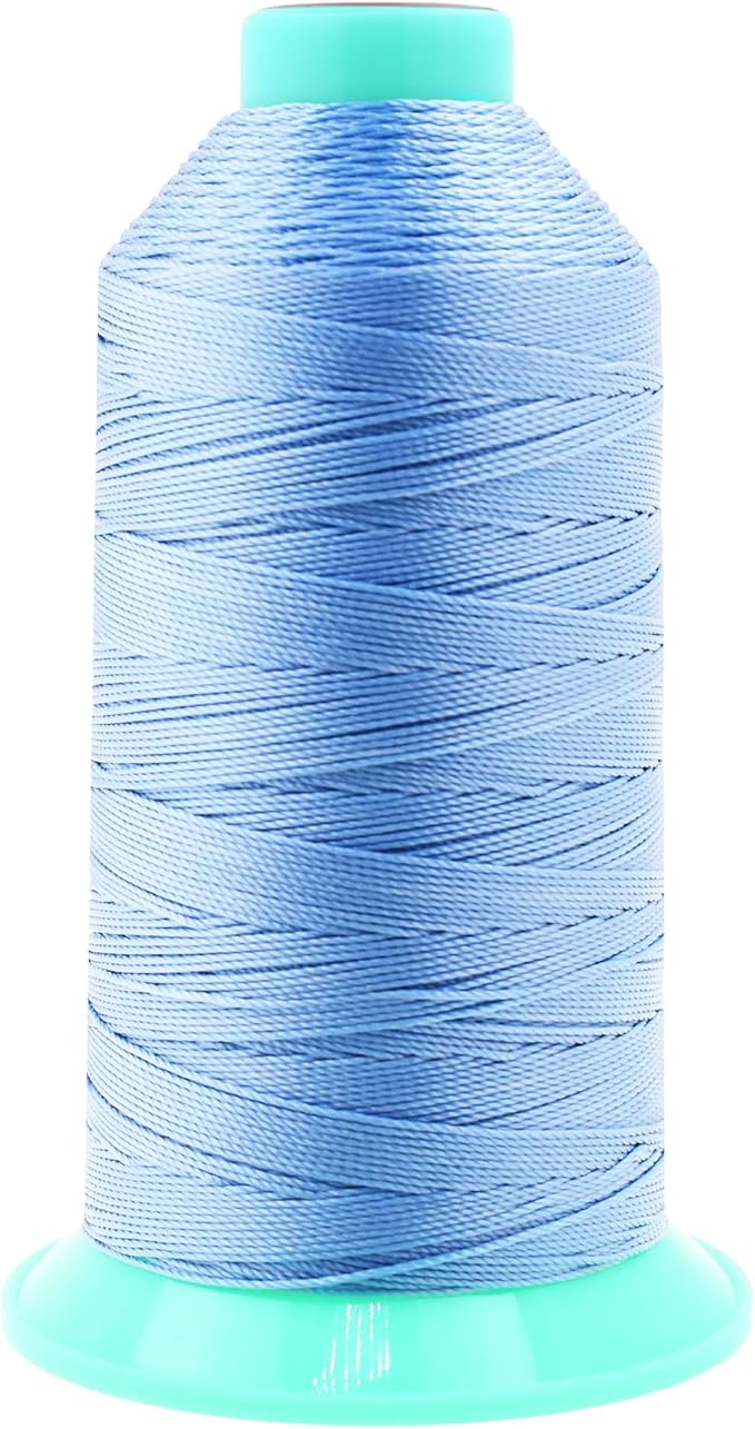 Mandala Crafts Size 277 840D T270 Bonded Nylon Thread - Light Blue 800 YDs Tex 270 Heavy Duty Sewing Threads for Leather, Jeans, Weaving, Outdoor Marine Upholstery