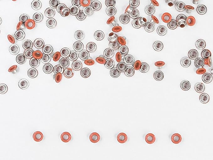 FoRapid 3mm/1/8" Aluminum Quicklet Eyelets-Scrapbooking/Birthday Wedding Baby Greeting Holiday Card/Paper Craft/Luggage Cruise Tag/DIY Album/Clothing etc-200 PCS (Orange)
