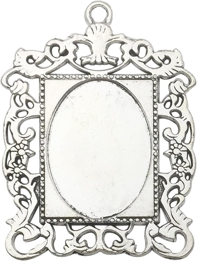 20pcs 18x25mm Oval Bezel Pendant Base Trays Cabochon Settings Trays Pendant Blanks 20pcs Mixed No Duplicate (M116)