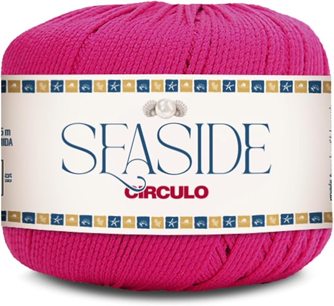 CIRCULO Seaside Yarn, Perfect for Beachwear, Bikinis & Cover-Ups, Quick-Drying & Lightweight, Fingering Weight, 100% Polyamide, 180.4 yds, 50g (6115 - Electric Pink)