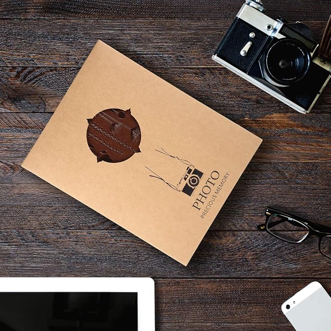 ThxMadam Leather Scrapbook Album 60 Pages Vintage Love Photo Album,11 * 8.1 Inch Scrapbook for Couples-DIY Memory Book,Birthday/Wedding Guest Book Gift for Anniversary Mother's Day