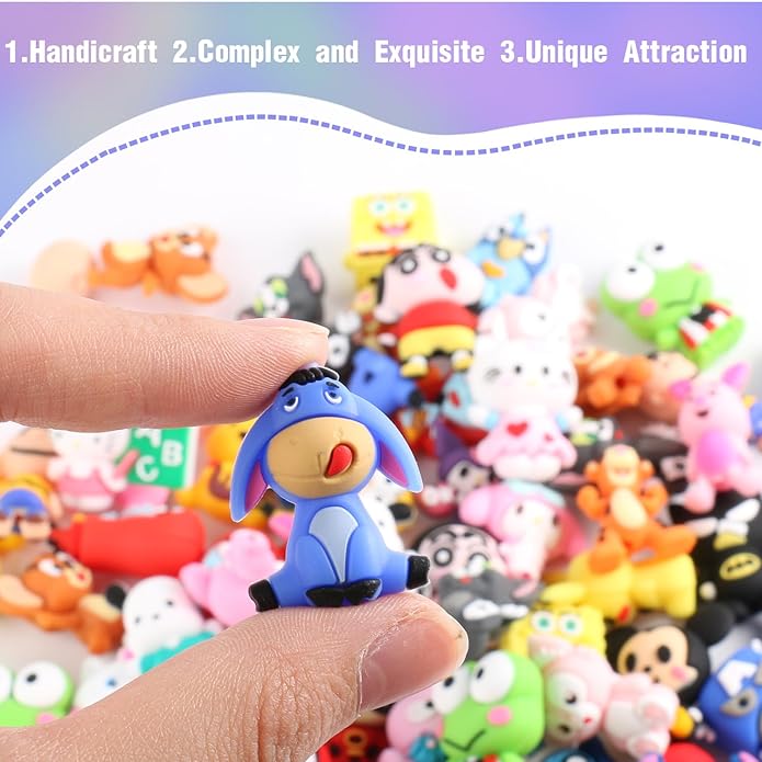 20Pcs 3D Silicone Focal Beads for Pens, Cartoon Cute Character Focal Beads for Keychains Making DIY Bracele Jewelry Making, Only Applicable to Adults