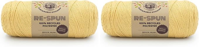 Lion Brand Yarn Respun Bonus Bundle Yarn for Knitting and Crocheting, 2 Pack, Sahara