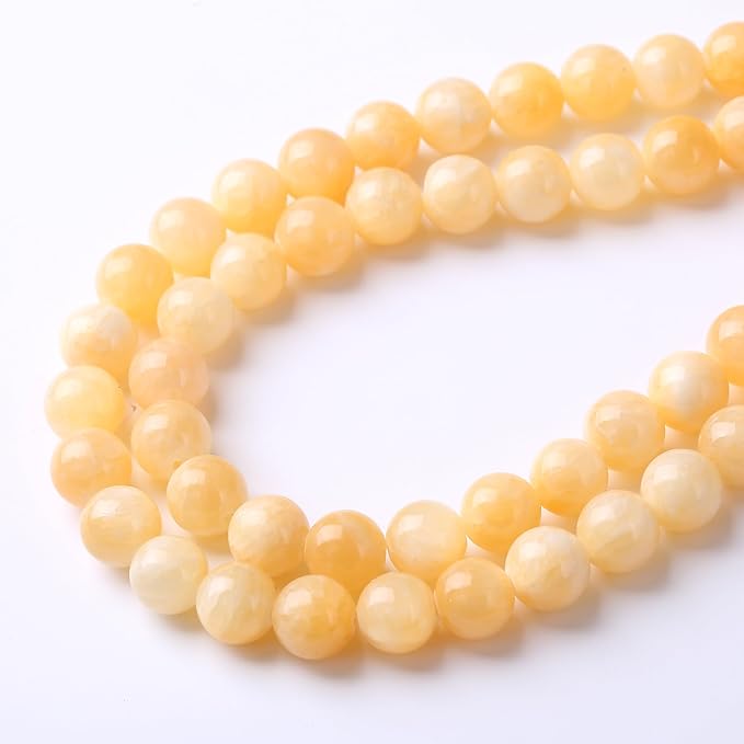 Rice Topaz Stone Beads Jewelry Making Gemstone Round Crystal Bracelet Necklace 1 Strand 15.5inch 60PCS 6MM
