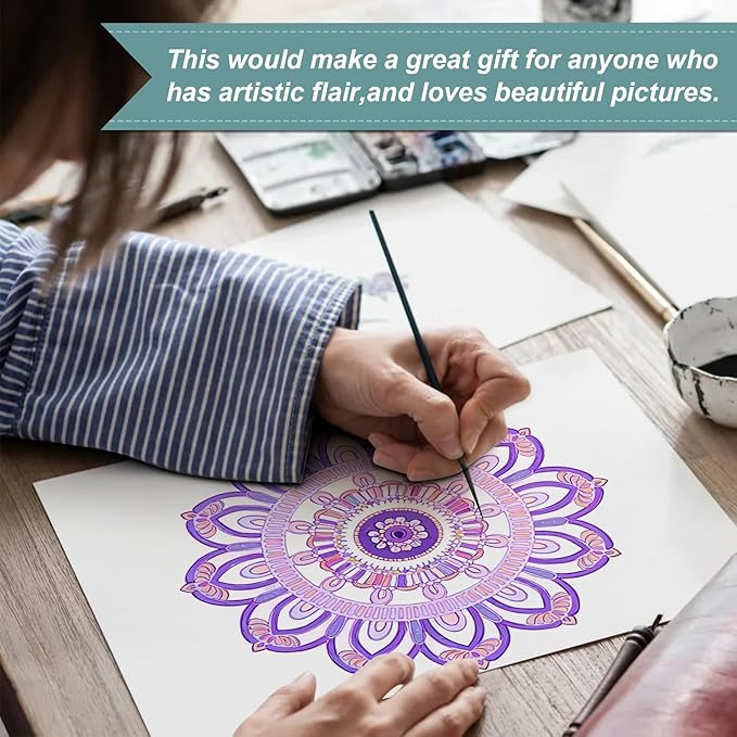 CKMOREL Spiral Bound Adult Coloring Book, Mandala Coloring Book for Adults, Thick Paper, 24 Pages, Single-Sided, Mindfulness Gift for Women