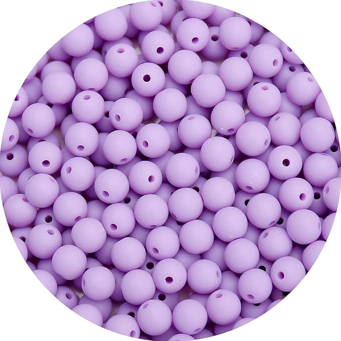 bonny boxx 500pcs 8mm matte light purple acrylic round beads, frosted plastic resin bubblegum balls chunky gumball beads for necklace and bracelet making, crafting supplies