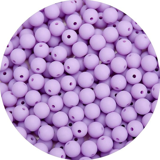 bonny boxx 200pcs 10mm matte light purple acrylic round beads, frosted plastic resin bubblegum balls chunky gumball beads for necklace and bracelet making, crafting supplies