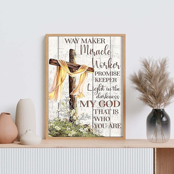 GEEHEIY Religious Diamond Art Kits for Adults, 5D Christian Cross Diamond Painting Kits for Beginner, DIY Jesus Cross Gem Art Dots for Adults, Perfect for Home Wall Decor 12x16 Inch