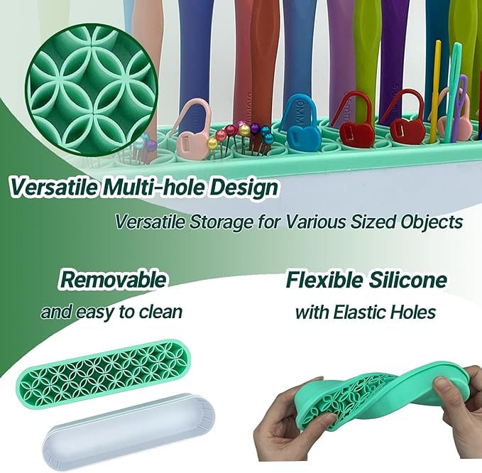 Silicone Crochet Hooks Holder, Crochet Hooks Organizer, Makeup Brushes Organizer, Silicone Pen Holder, Crochet Stuff Storage, Crochet Gifts