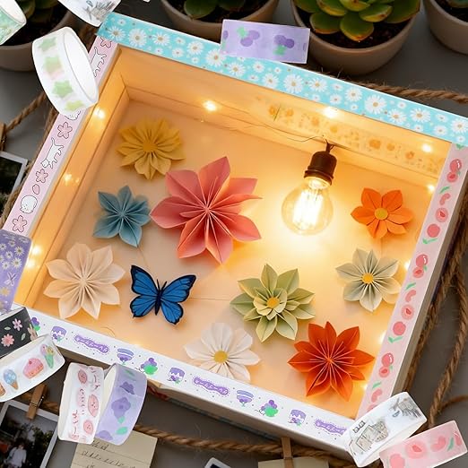 60 Rolls Holiday Washi Tape Set Decorative Tape Seasonal Bohemian Colored Tapes Colorful Cute Washi Tapes for Scrapbooking Supplies Kit Journaling Supplies Spring Summer Wrapping Craft