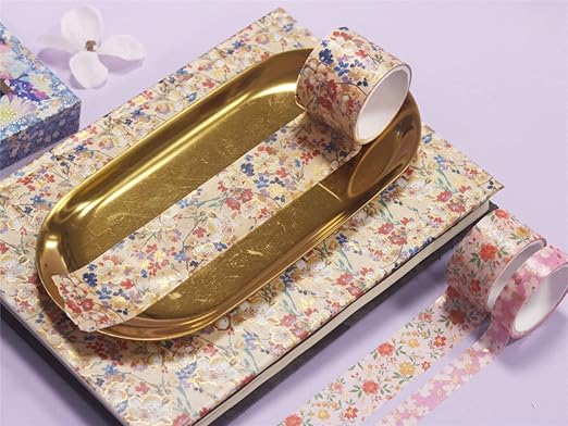 YUBBAEX Mystic Gold Washi Tape Set Wide Silver Foil Masking Tape Decorative for Arts, DIY Crafts, Journal Supplies, Planners, Scrapbook, Card/Gift Wrapping (Beauty of Nature)
