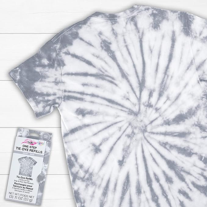 Tulip One-Step Tie-Dye Kit , 3 Fabric Dye Refill Packs, Packs, Gray