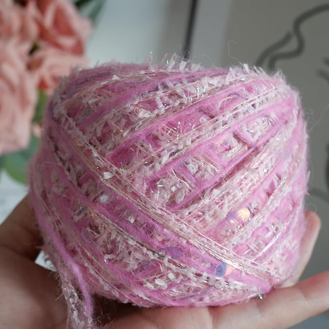 Hand Spun Art Yarn 2 Pack of 50g/Skein with Hand Blended Colorful Handmade for Jewelry Making, Junk Magazines Knitting Crafts Textile Decorative Tassels Card Making