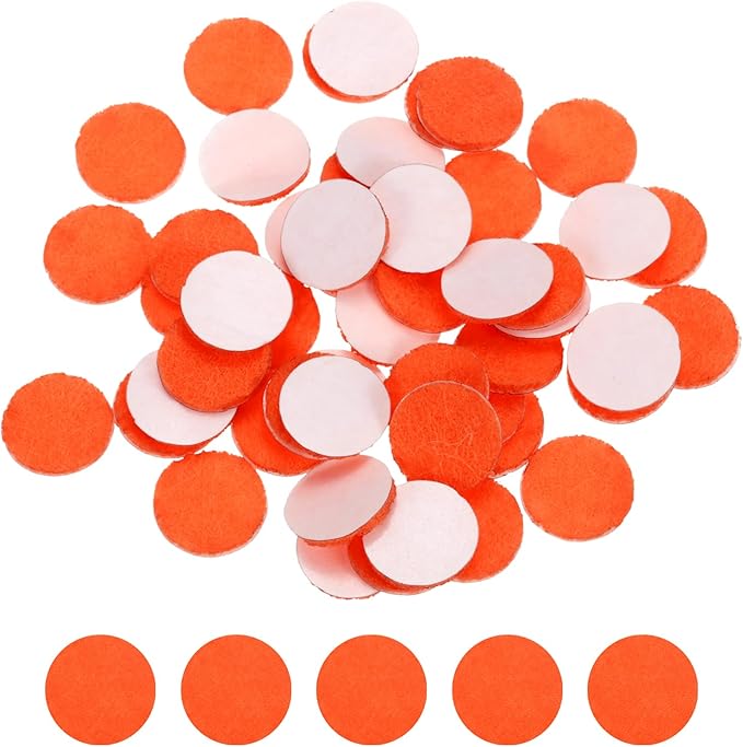 uxcell 100 Pcs Adhesive Felt Circles, 1/2" Round Non-Woven Felt Pads Stickers Dots Pre Cut for DIY Crafts Sewing Handcraft Costume Holiday Decoration, Orange