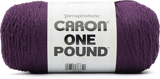 Caron One Pound Deep Violet Yarn - 2 Pack of 454g/16oz - Acrylic - 4 Medium (Worsted) - 812 Yards - Knitting/Crochet