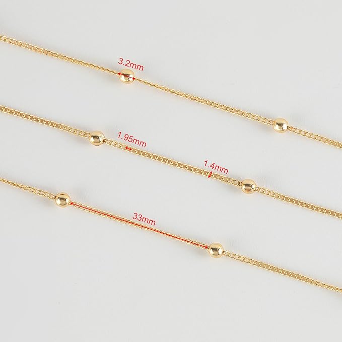 16.4 Feet/5 Meters 18K Gold Plated Brass Chain for Jewelry Making, Light Gold Beaded Necklace Chain for Women Twisted Curb Link Chain Jewelry Supplies