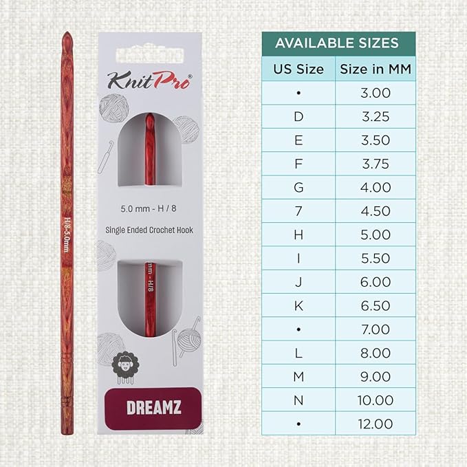 KnitPro Dreamz Single-Ended Crochet Hook | US Size H (5mm)