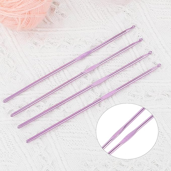 12 PCS 3 mm Crochet Hook Small Aluminum Crochet Needles Bulk for Crocheting Yarn Knitting Beginners Women Adults