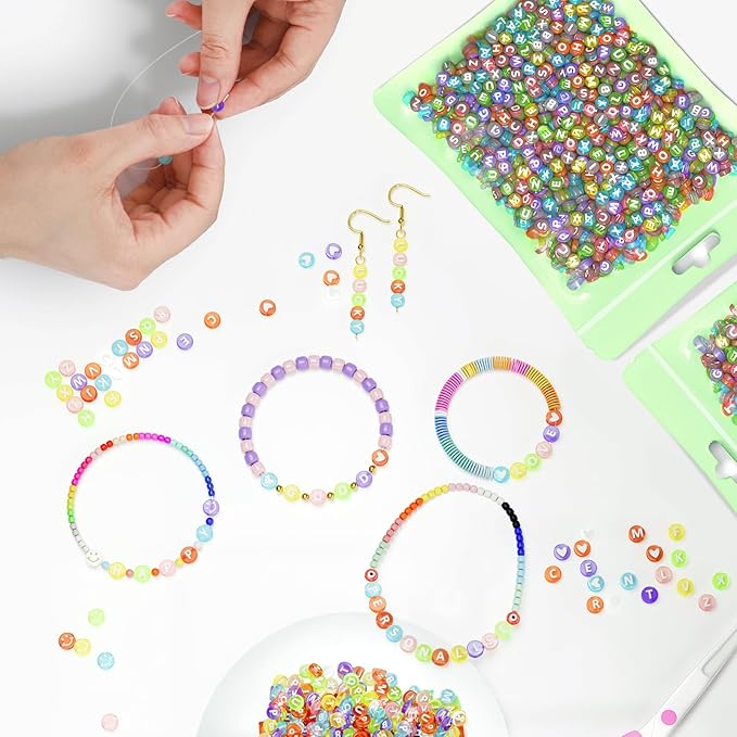 ARTDOT 800 Pieces Assortment Letter Beads for Friendship Bracelets Making Kit, 28 Styles Jewelry Making Supplies Beads Set Preppy Crafts Art for Adult