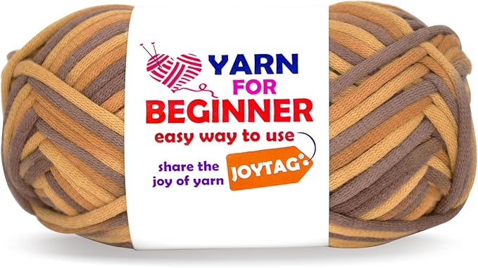 50g Rainbow Beginner Crochet Yarn for Crocheting and Knitting Multicolor Cotton Crochet Yarn for Beginners Easy Yarn for Beginners(Brown Tone)