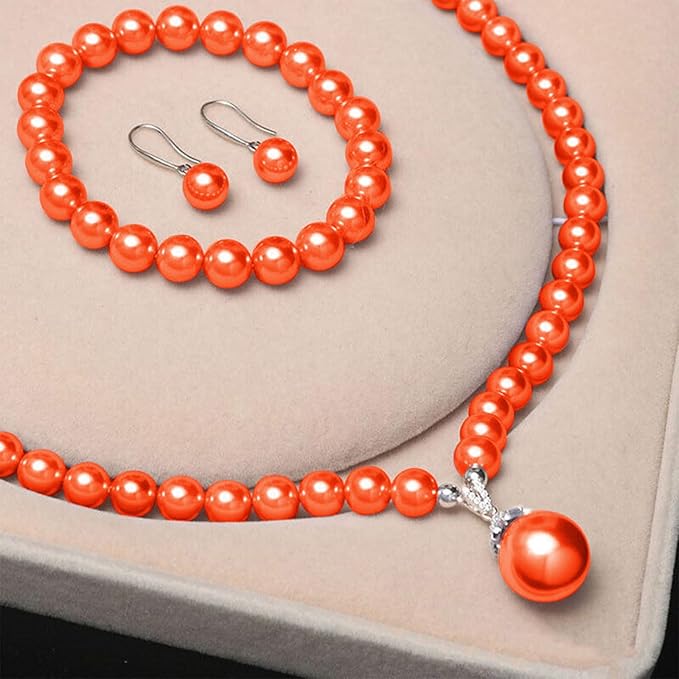2116 PCS Pearl Beads for Bracelet Making Kit Gold Beads for Jewelry Making Kit Gold Small Spacer Bead Orange Pearl Bead for Crafting Charms Necklace Earrings DIY Craft for Women Adult