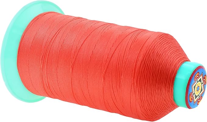 Mandala Crafts Size 138 420D T135 Bonded Nylon Thread - Coral 1250 YDs Tex 135 Heavy Duty Sewing Threads for Leather, Jeans, Weaving, Outdoor Marine Upholstery