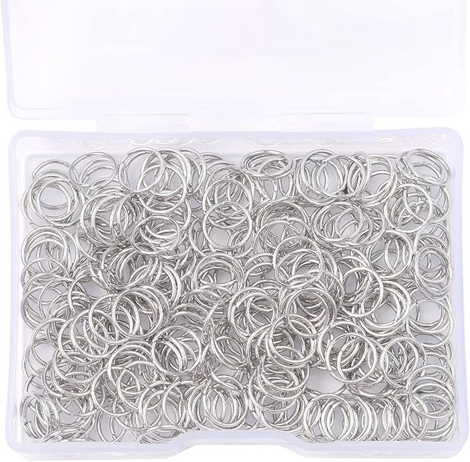Platinum Plated Jump Rings Non Tarnish 8mm 300pcs for Jewelry Making Findings