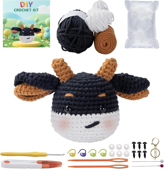 EOKPHULL Crochet Kit for Beginners, Easy DIY Crochet & Knitting Kit for Adults with Step-by-Step Video Tutorials, Yarns, Stuffing, Crochet Hook and Accessories, Crochet Craft Set