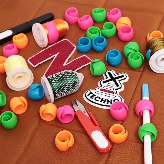 New Brothread 65pcs Thread Spool Savers/Spool Huggers - Prevent Tails from Unwinding - No Loose Ends for Sewing and Embroidery Machine Thread Spools