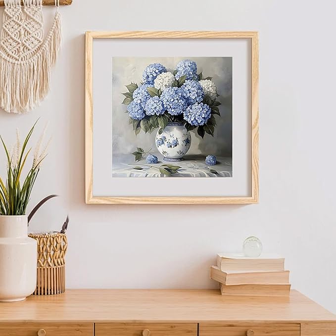 ARPADAMO Hydrangea Diamond Art Kits for Adults,5D Flower Diamond Painting DIY Diamond Art Diamond Painting Kits for Adult,Round Full Drill Diamonds, Diamond Art Kits for Home Decor-12x12inch
