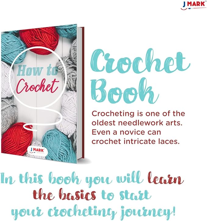 J MARK Crochet Kit for Beginners – Complete Crocheting Set with Acrylic Yarn and Accessories