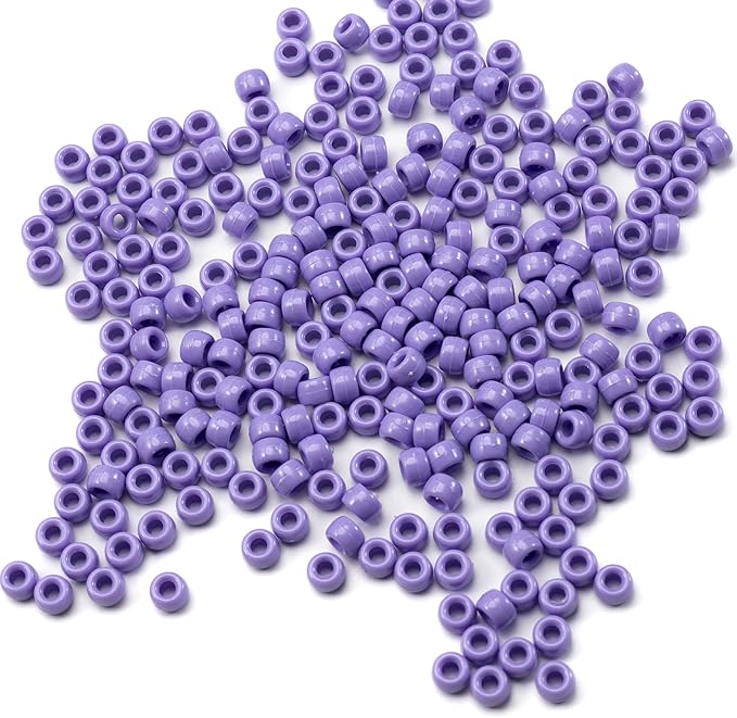 Gxueshan 1000 Pcs Acrylic Plastic White Pony Beads 6x9mm Bulk Kandi Beads for Friendship Bracelet Necklace Jewelry Making Pens Hair Braiding Kit (Violet blue2)