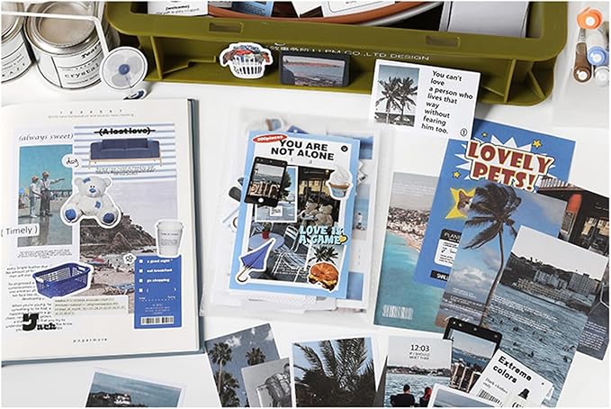 Alideco 200pcs Vintage Scrapbook Supplies Pack for Art Journaling Bullet Junk Journal Planners DIY Paper Stickers Craft Kits Notebook Collage Album Aesthetic Cottagecore Picture Frames (haiyangyinli)