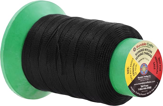 Mandala Crafts Size 277 840D T270 Bonded Nylon Thread - 12 Neutral Colors 780 YDs Tex 270 Heavy Duty Sewing Threads for Leather, Jeans, Weaving, Outdoor Marine Upholstery