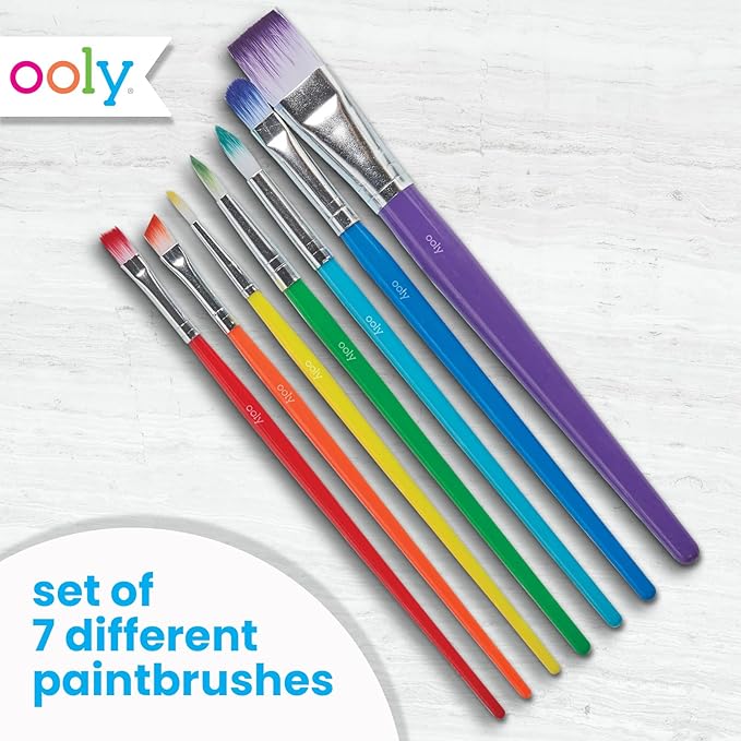 Ooly Lil' Watercolor Complete Bundle: 36 Color Pods, Set of 7 Easy Dry Extra Paint Brushes and Paint Pad with 20 Sheets of 200 GSM Paper, Complete Watercolor Set for Kids & Children