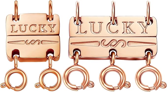 dailyacc lucky necklace layering clasp 18k gold and silver strong multiple necklace clasps for layered look separator