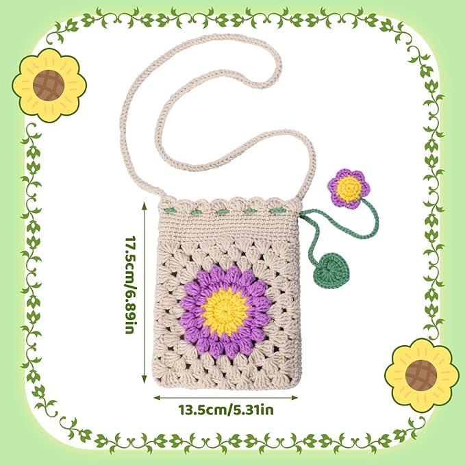 Pnytty Crochet Kit for Beginners Phone Bag Beginners Crochet Kit, Crochet Craft Starters Kits for Adults with Easy Step-by-Step Video Tutorials