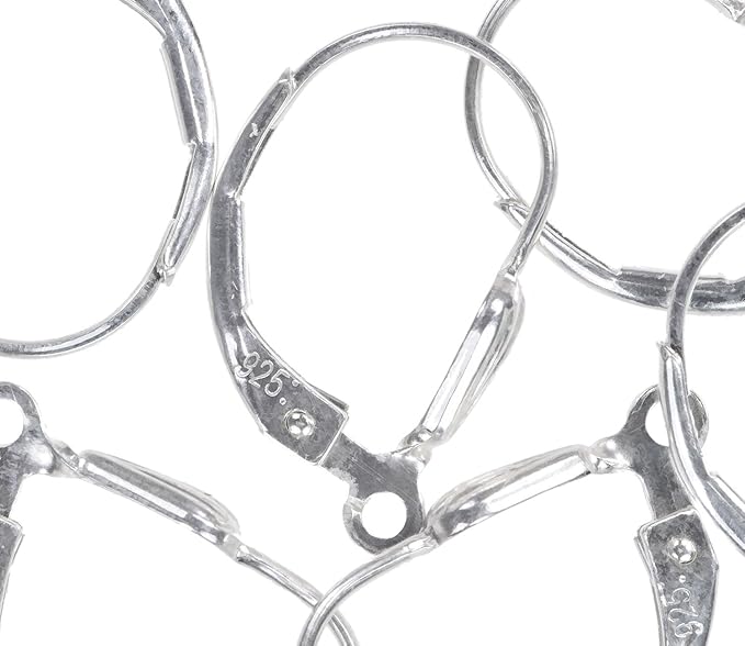 ugems 3-pairs sterling silver shell leverback earring findings