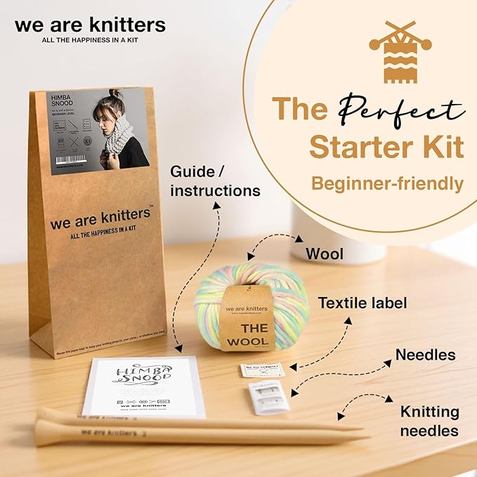 We Are Knitters Himba Snood Kit | Beginner Crochet Gift Kit | Easy Flat Knit Snood for Winter | Relaxing DIY Handmade Gift Set