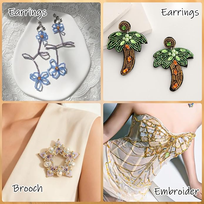 5040Pcs Tube Bead Embroidery Kit, Bugle Beads for Embroidery for Jewelry Making, Crafts, Bracelets, Necklaces, Earrings