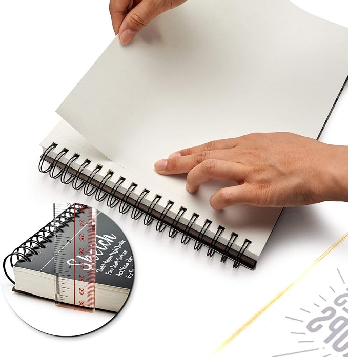 AGPtEK Sketch Book, Art Drawing Pad 9 X 12, 100 Sheets, 60lb/100g, 2 Pack