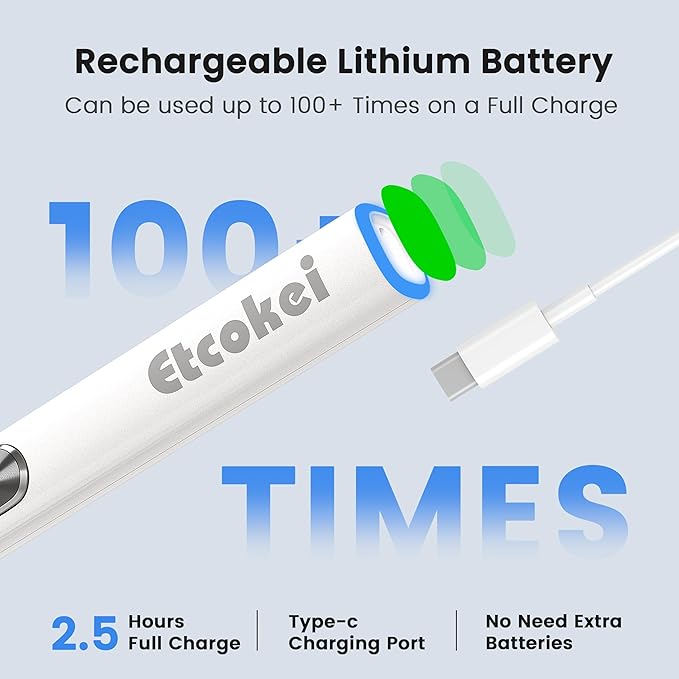 Rechargeable Thread Burner for Jewelry Making - Cordless Thread Zapper & Cautery Pen for Beading, Bracelet Making, Leather Craft, Sewing & Stringing Projects (Replacement Tip Not Included)