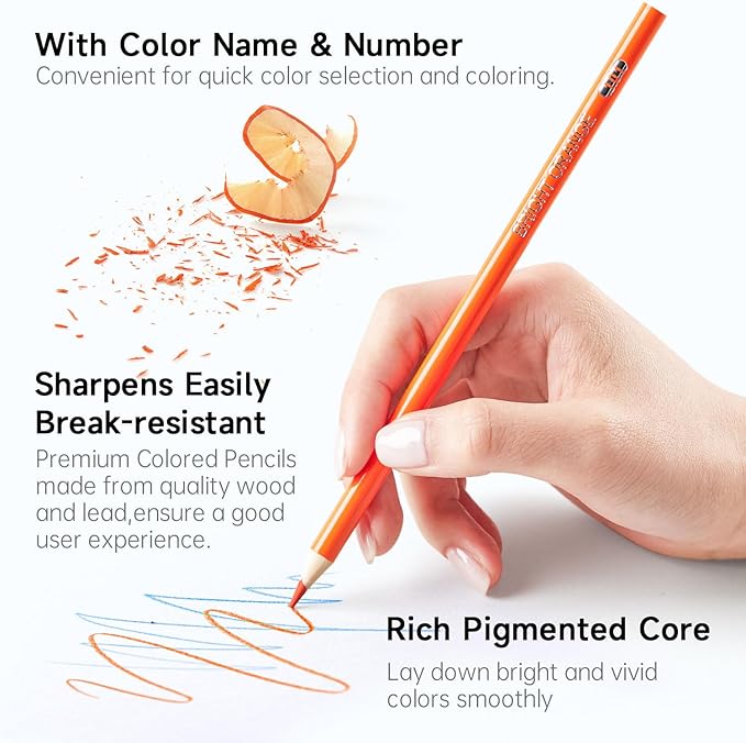 Shuttle Art 172 Colored Pencils for Adult Coloring Books, Soft Core Color Pencil Set for Artist Drawing Sketching Crafting