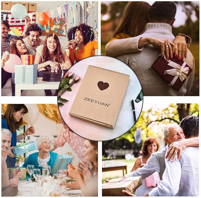 ZEEYUAN Scrapbook Album Leather Photo Album Memories DIY Scrap Book 10.8"x8.6" Large Family Photo Book Refillable 60 Pages for Anniversary Valentines Birthday Gifts Rose Brown
