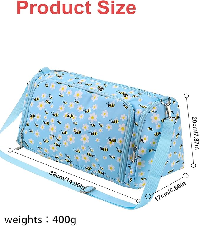Yarn Bag with Holes for Crochet, Traveling Yarn Storage Organizer Crochet Bag and Tote for Crochet Supplies, Store Huge Amount of Stuff, Carry-on Carrier Bag Case Gifts for People Who Crochet