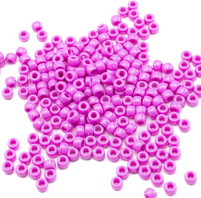 Gxueshan 1000 Pcs Acrylic Pony Beads 6x9mm Bulk for Bracelet Necklace Jewelry Making Earring Hair Braiding Kandi Beads