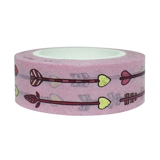 Wrapables Colorful Washi Masking Tape, Cupid's Arrows