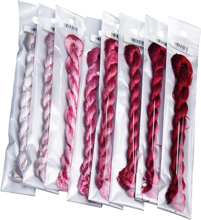 Natural 100% Silk Thread, Handmade Embroidery Thread Silk Floss 8 Colors 110m Each (35)