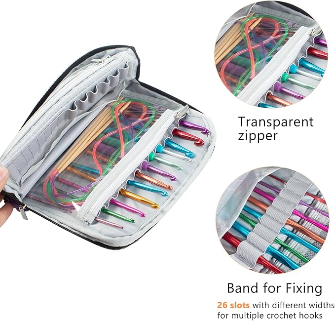 Crochet Hook Case - Stand Up Organizer - Unique Design - Knitting & Crochet Supplies Holder