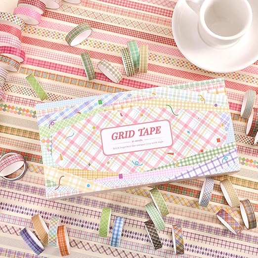 60 Rolls Cross line Theme Washi Tape Set, Writable Decorative Tapes for Scrapbooking, Junk Journal Supplies, Bullet Journaling, 0.39"x79" per Roll